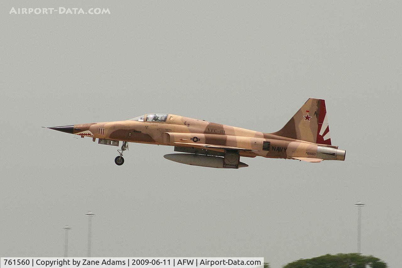 761560, Northrop F-5N Tiger II C/N L.1035, US Navy F-5E at Alliance Airport. To Switzerland as J-3035 to US Navy as 761560