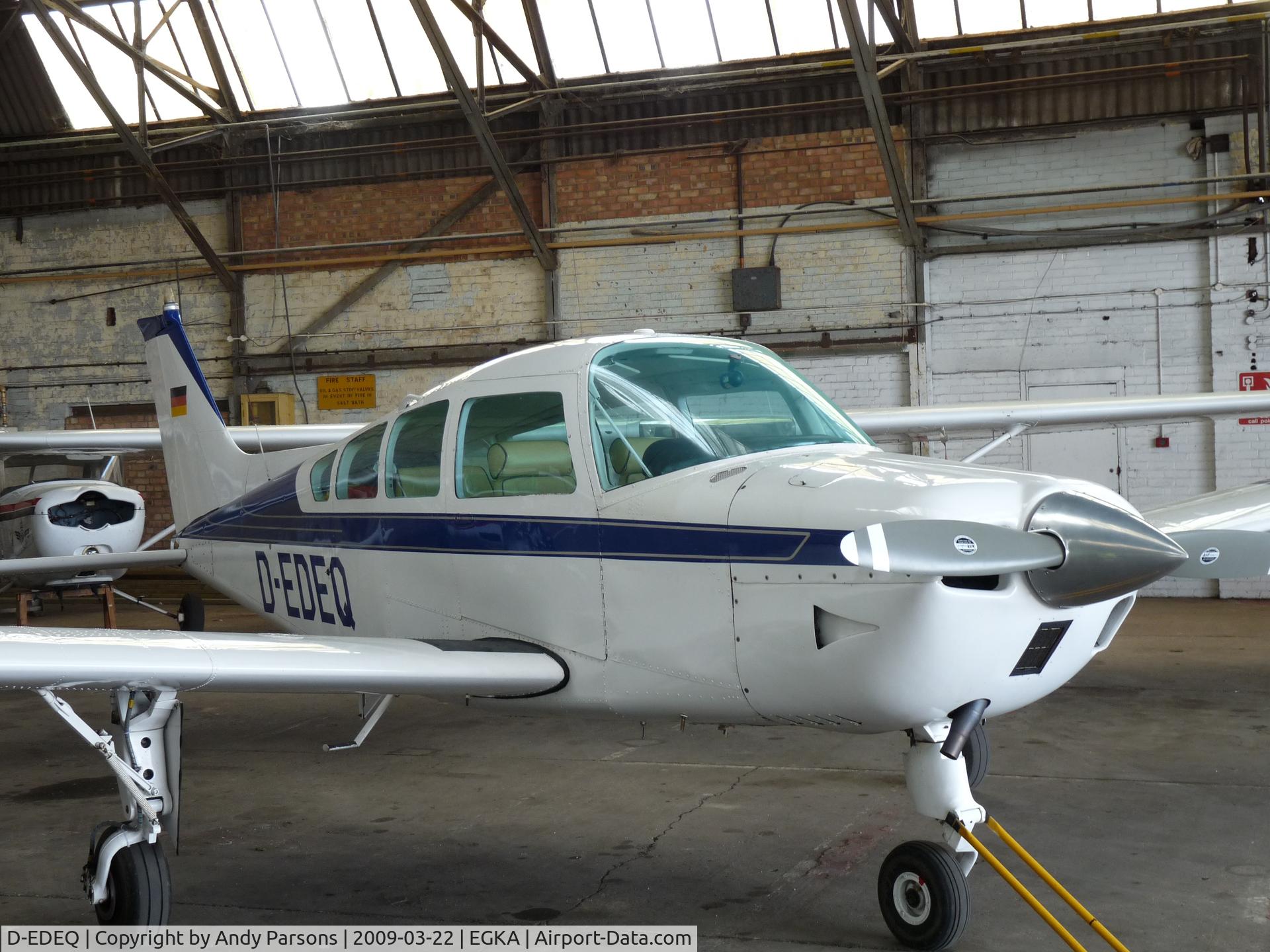 D-EDEQ, 1974 Beech B24R Sierra C/N MC-239, Hangered at Shoreham