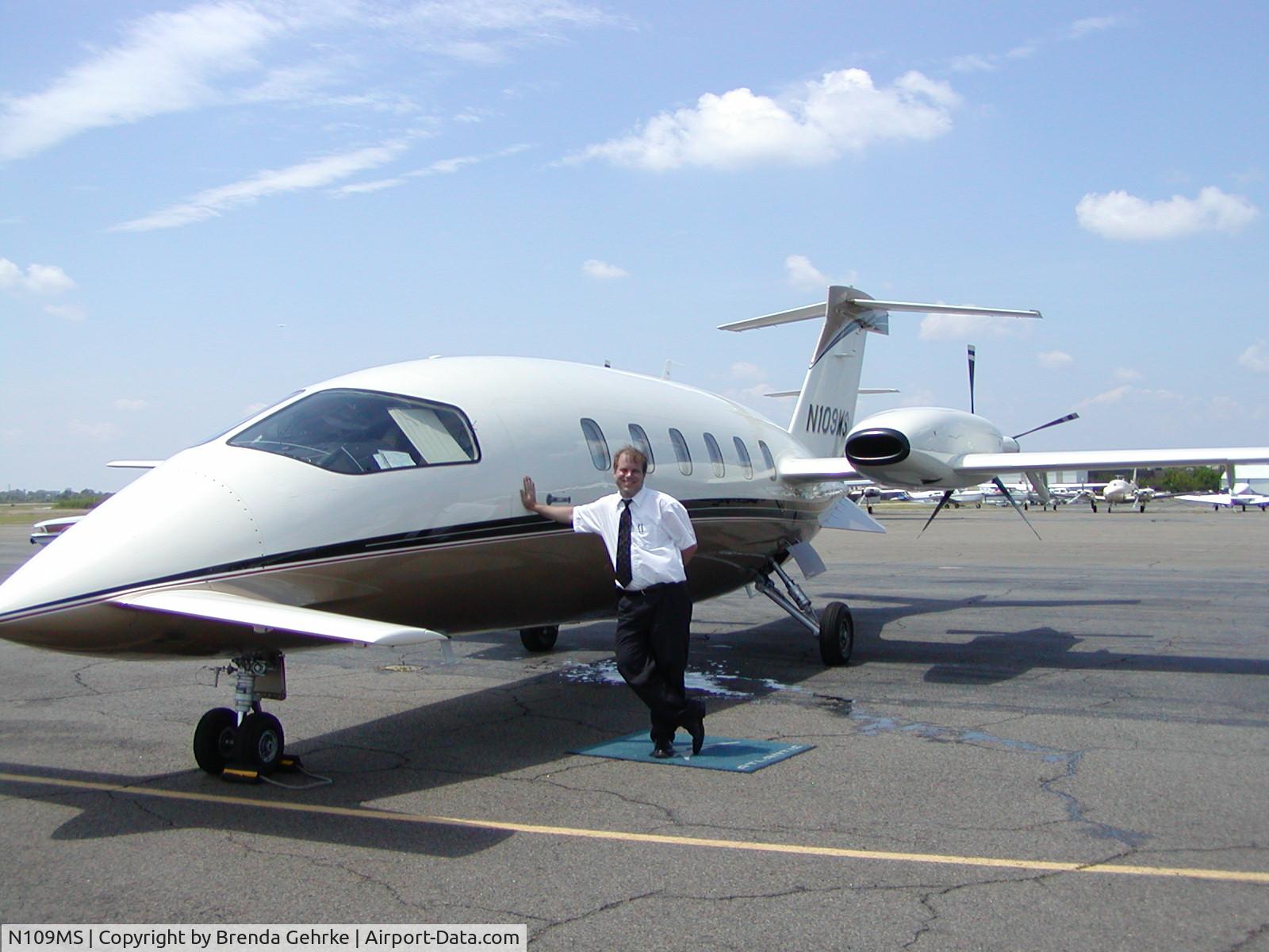 N109MS, 1991 Piaggio P-180 C/N 1008, Russell in fron of his office