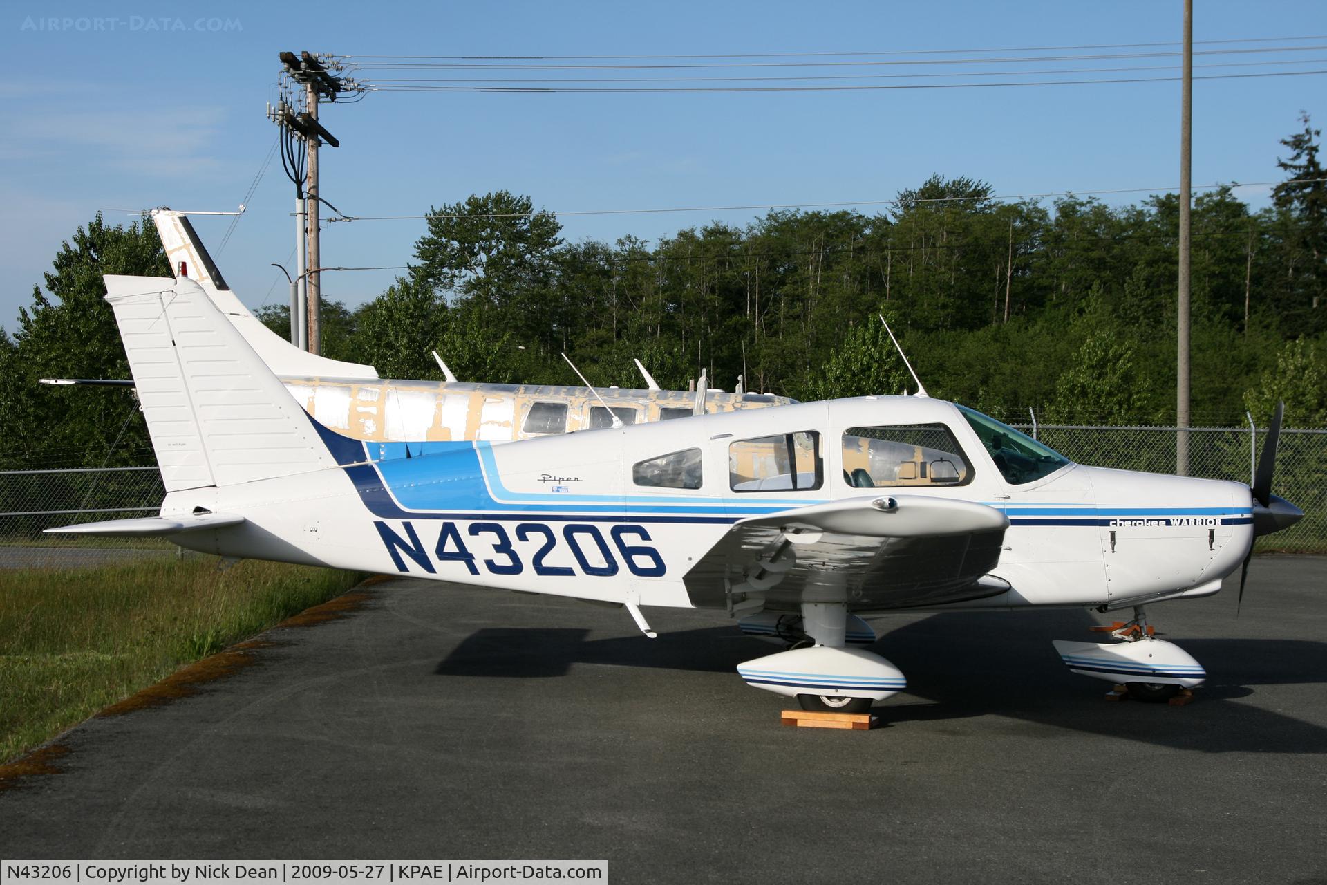 N43206, 1974 Piper PA-28-151 Cherokee C/N 28-7415444, KPAE