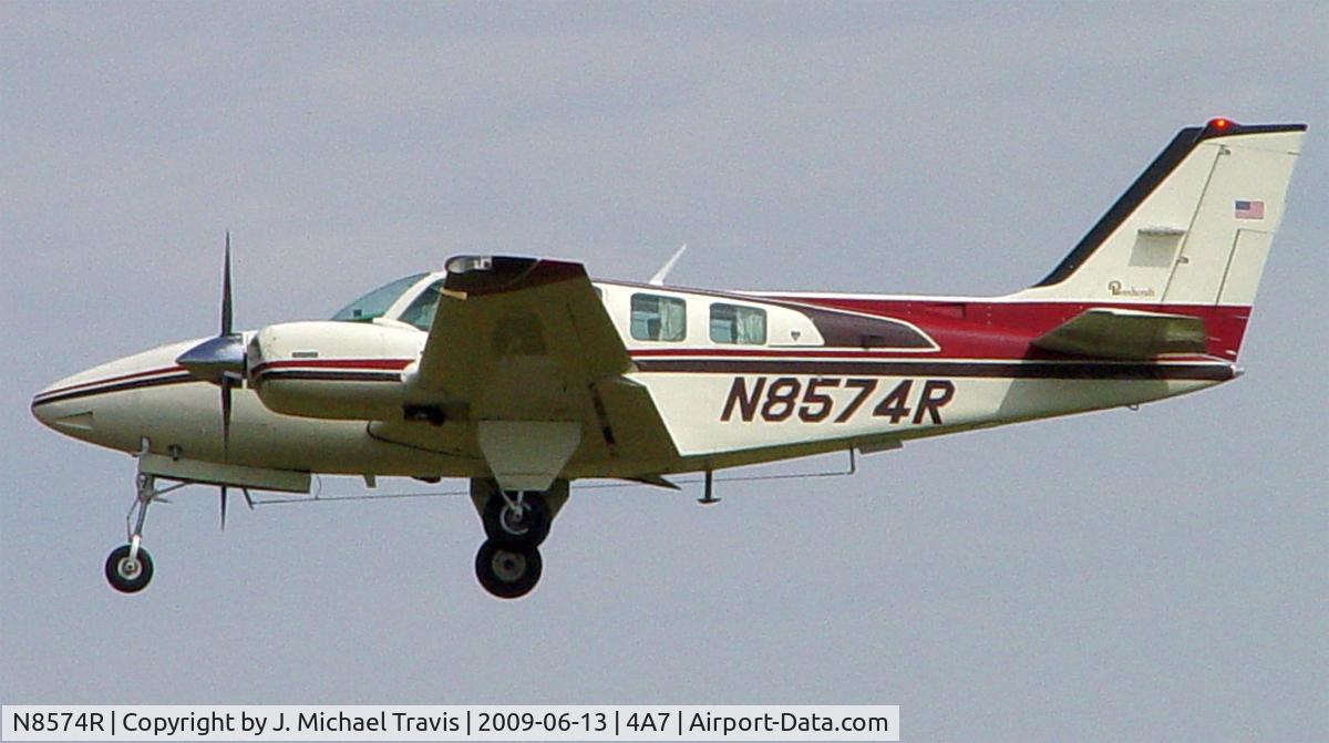 N8574R, 1975 Beech 58 Baron C/N TH-632, N8574R landing at Tara Field.