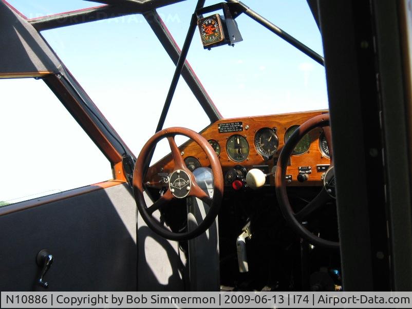 N10886, 1931 Stinson JR. S C/N 8058, Beautiful interior and cockpit.  At the Urbana, Ohio breakfast fly-in.