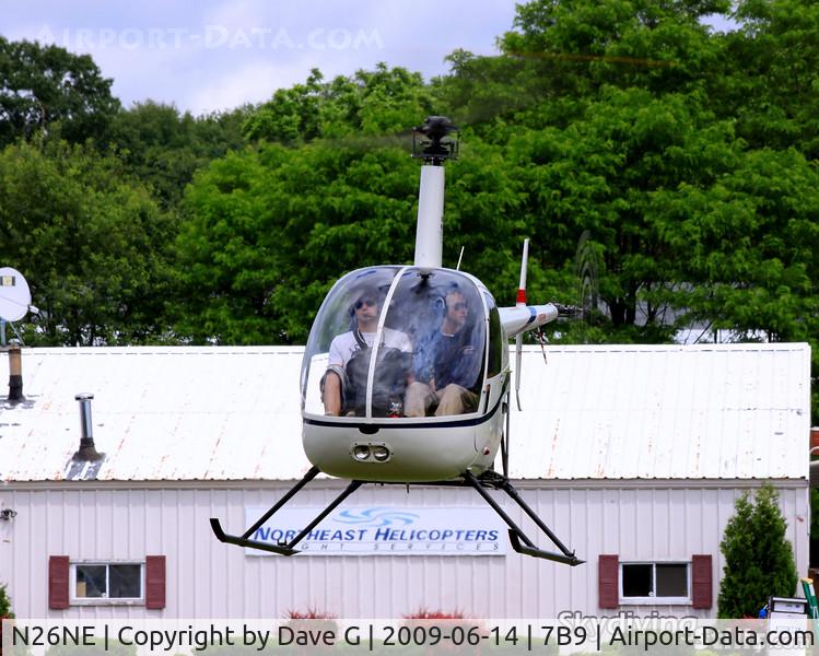 N26NE, 1993 Robinson R22 BETA C/N 2353, Hovering at Northeast Helicopters, Ellington, CT