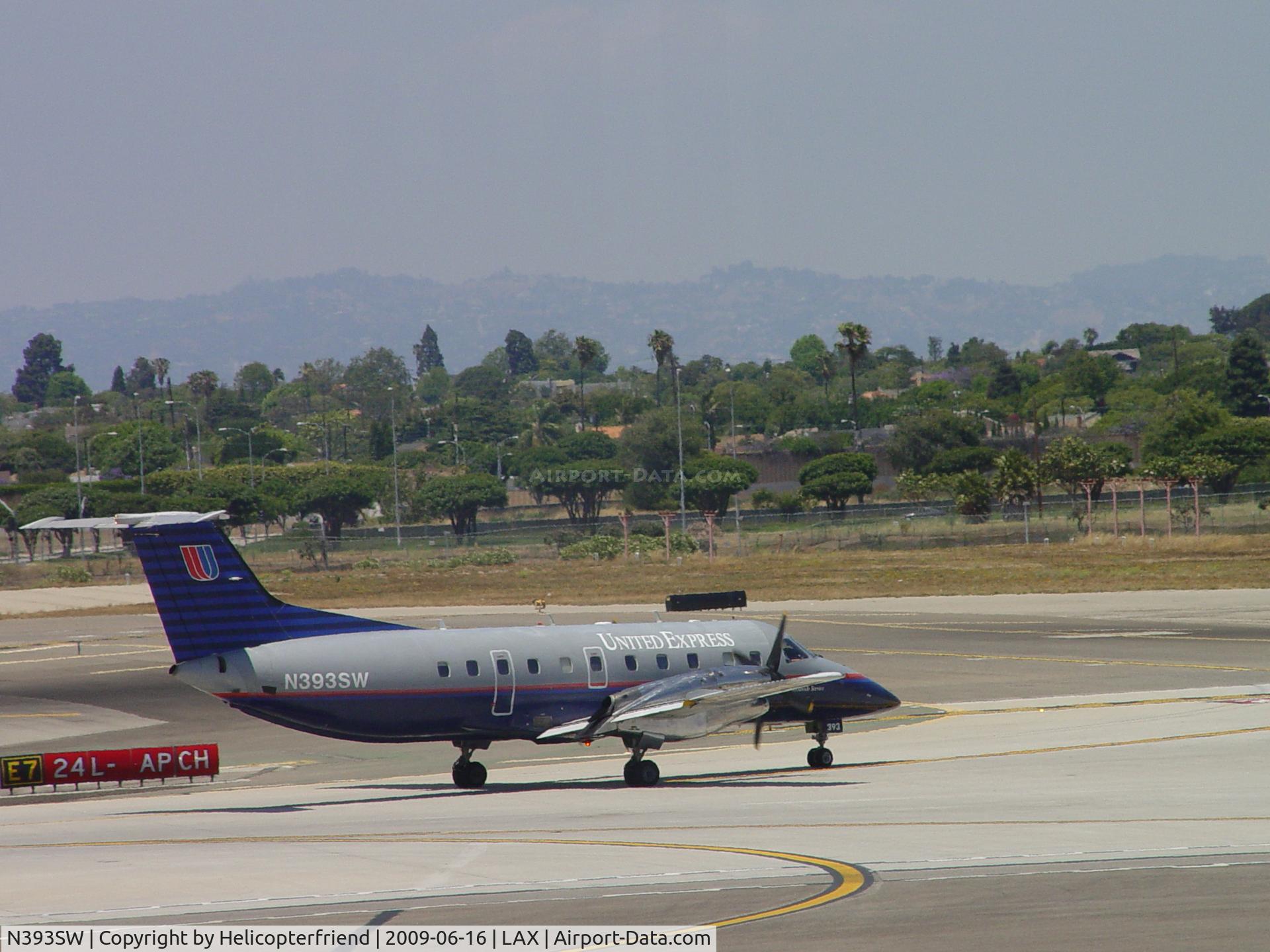 N393SW, 1997 Embraer EMB-120ER C/N 120.330, Being sent north to 24R for take off