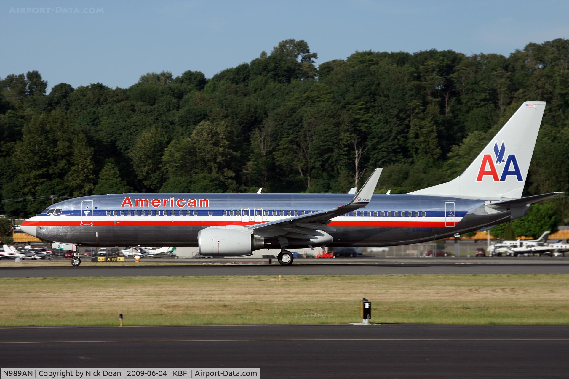 N989AN, 2009 Boeing 737-823 C/N 33205, KBFI