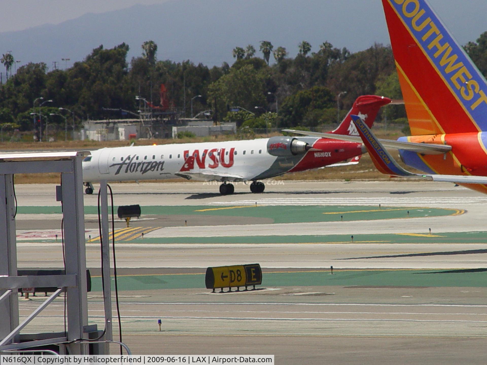 N616QX, 2003 Bombardier CRJ-701 (CL-600-2C10) C/N 10128, Was allowed to turn in front of 3 waiting aircraft