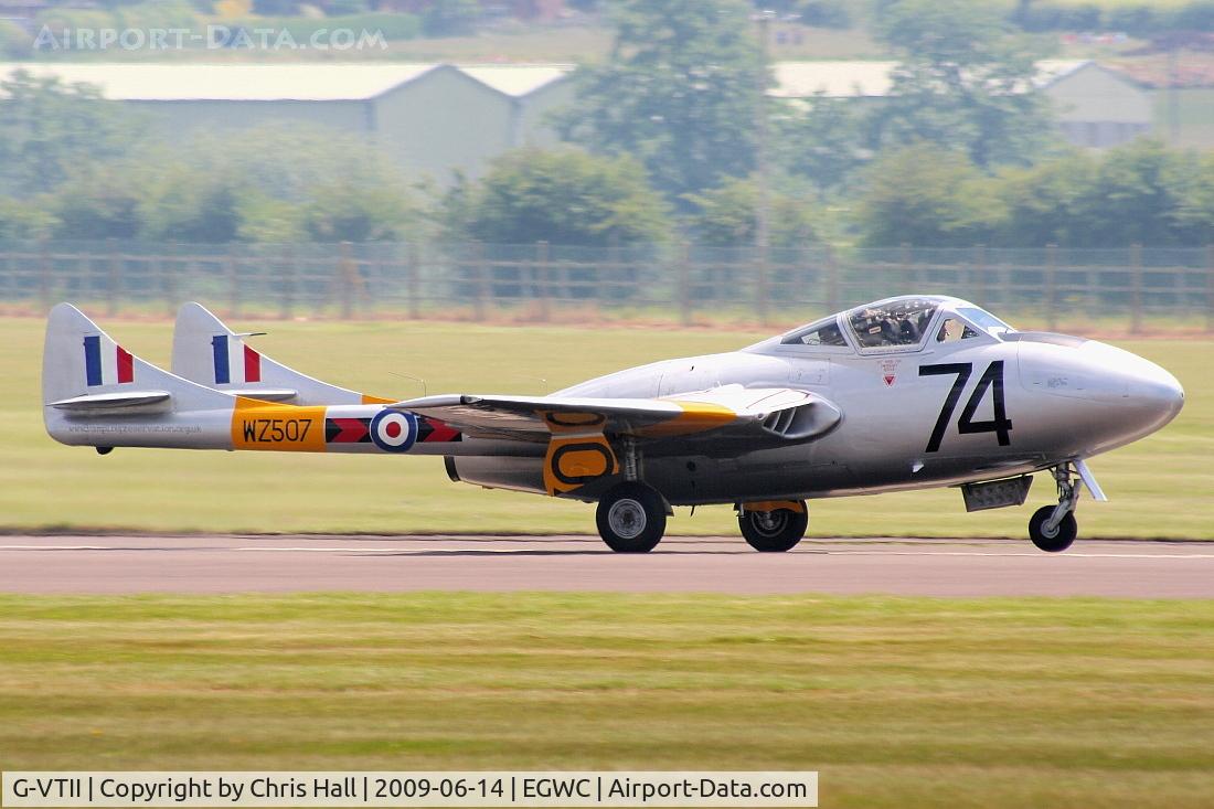 G-VTII, 1954 De Havilland DH-115 Vampire T.11 C/N 15127, Displaying at the Cosford Air Show
