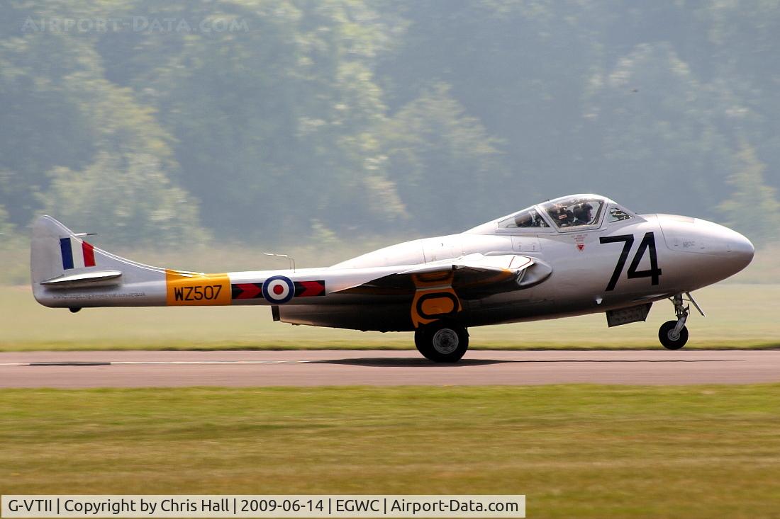 G-VTII, 1954 De Havilland DH-115 Vampire T.11 C/N 15127, Displaying at the Cosford Air Show