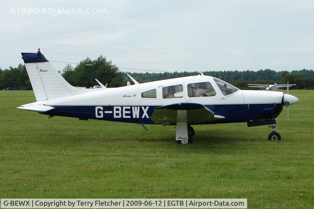 G-BEWX, 1977 Piper PA-28R-201 Cherokee Arrow III C/N 28R-7737070, Visitor to 2009 AeroExpo at Wycombe Air Park