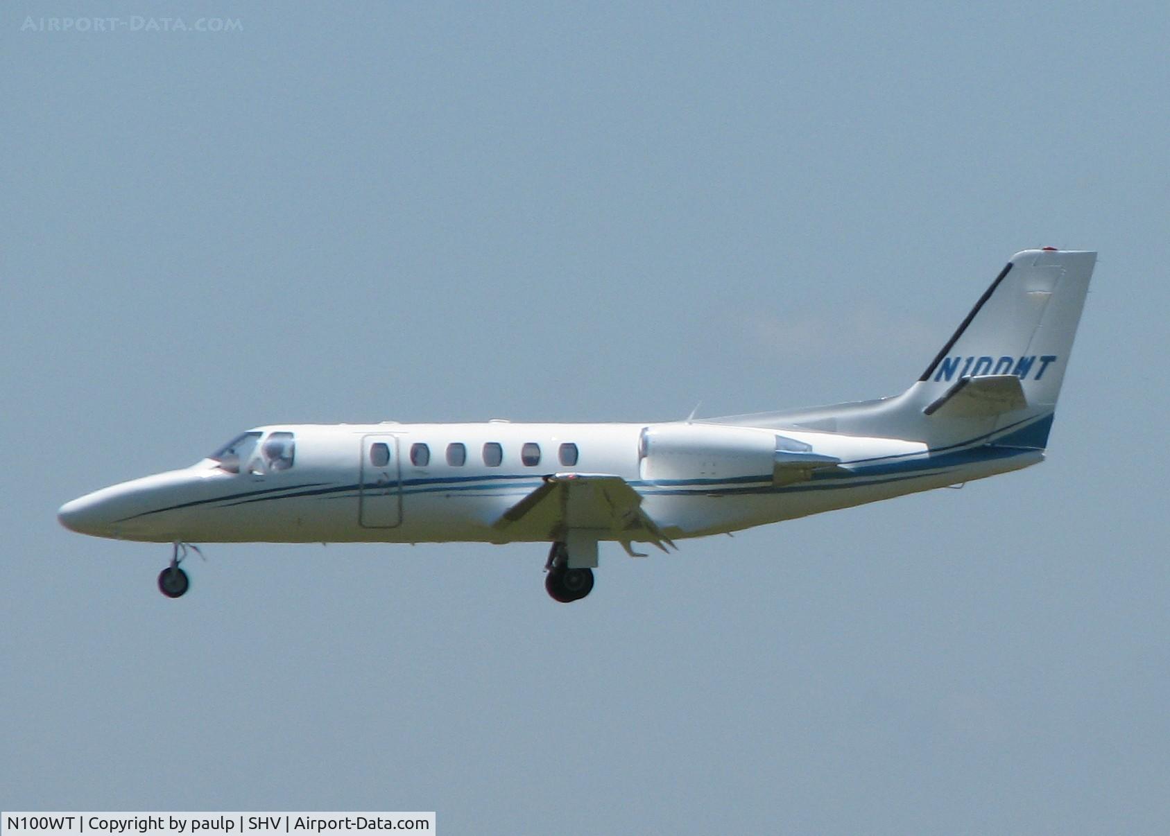 N100WT, 1998 Cessna 550 C/N 550-0858, Landing at Shreveport Regional.
