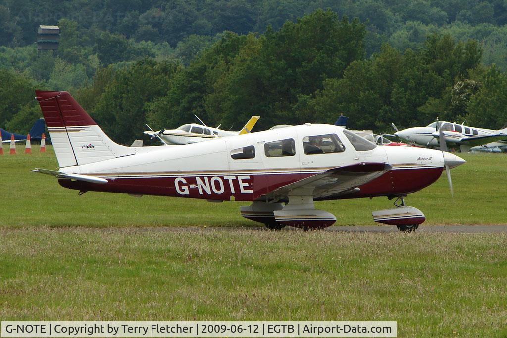 G-NOTE, 1997 Piper PA-28-181 Cherokee Archer III C/N 2843082, Visitor to 2009 AeroExpo at Wycombe Air Park