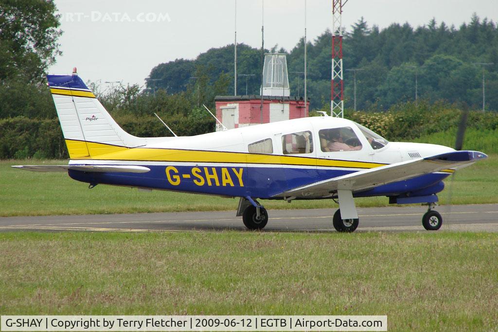 G-SHAY, 1977 Piper PA-28R-201T Cherokee Arrow III C/N 28R-7703365, Visitor to 2009 AeroExpo at Wycombe Air Park