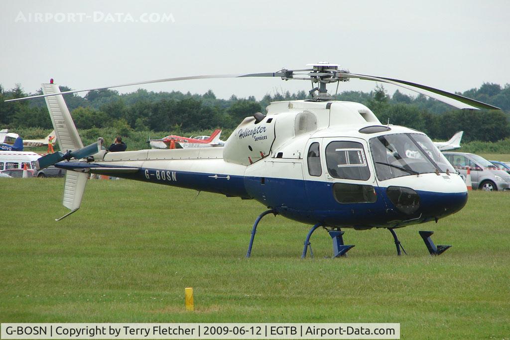 G-BOSN, 1982 Aerospatiale AS-355F-1 Ecureuil 2 C/N 5266, Visitor to 2009 AeroExpo at Wycombe Air Park
