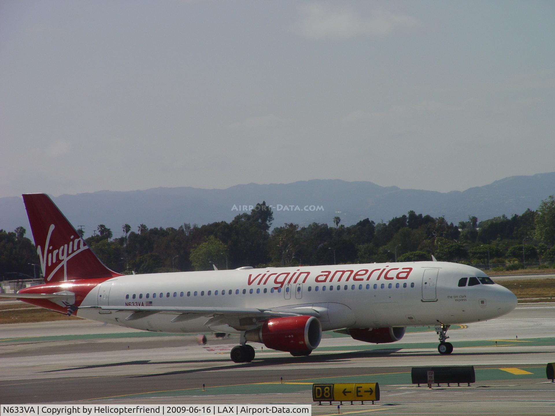 N633VA, 2007 Airbus A320-214 C/N 3230, Enroute 24L for take off