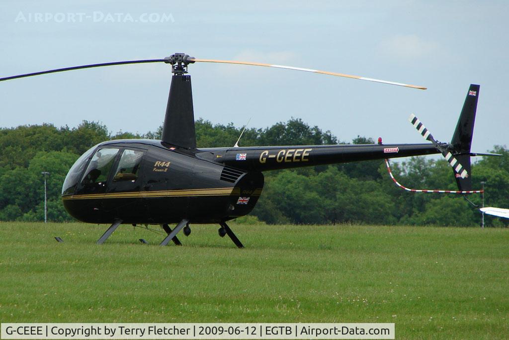 G-CEEE, 2002 Robinson R44 Raven II C/N 10005, Visitor to 2009 AeroExpo at Wycombe Air Park