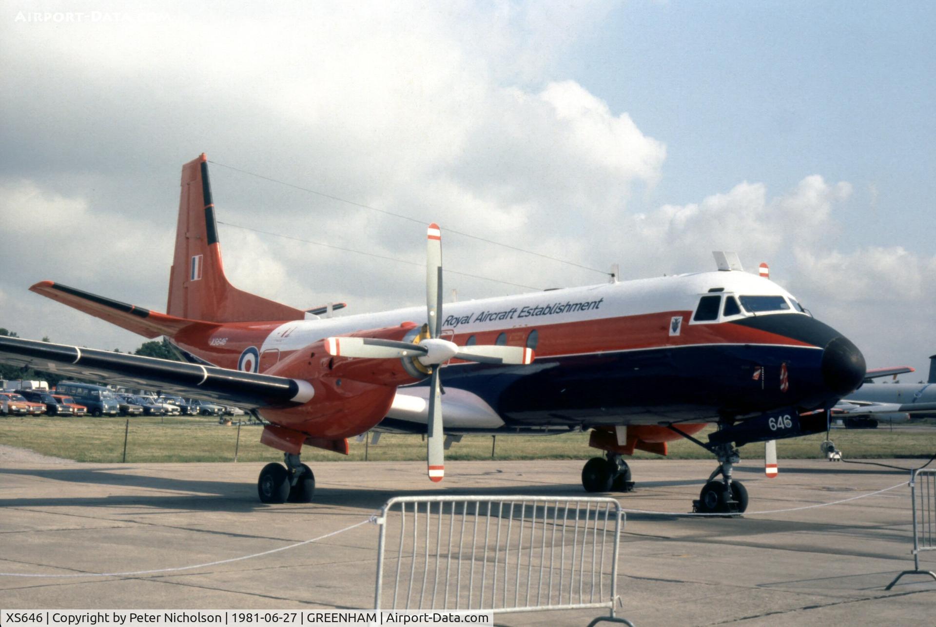 XS646, 1967 Hawker Siddeley HS-780 Andover C1 C/N Set 30, Another view of the RAE Andover C.1 on display at the 1981 Intnl Air Tattoo at RAF Greenham Common.