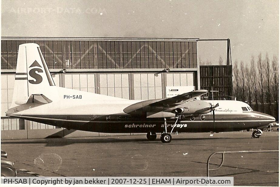 PH-SAB, Fokker F-27-200 Friendship C/N 10271, 1965 Schiphol Schreiner Airways