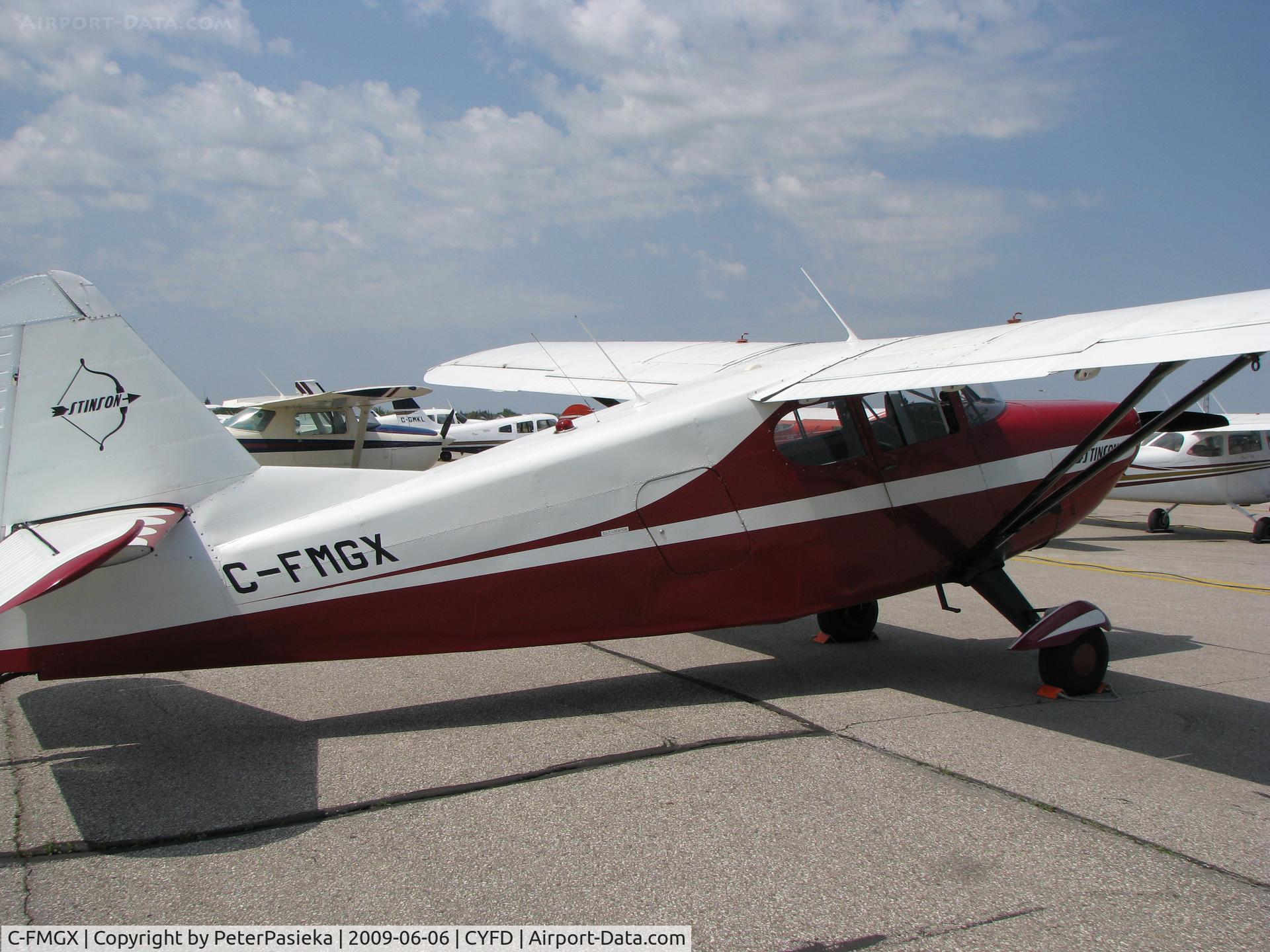 C-FMGX, 1947 Stinson 108-2 Voyager C/N 108-2986, @ Brantford Airport