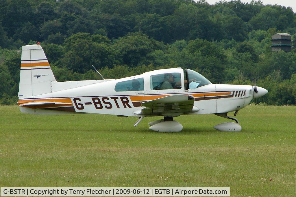 G-BSTR, 1974 Grumman American AA-5 Traveler C/N AA5-0688, Visitor to 2009 AeroExpo at Wycombe Air Park