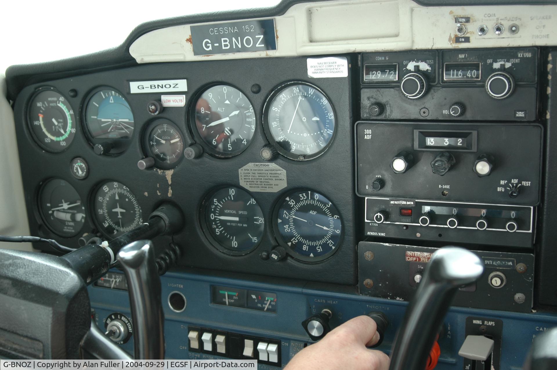 G-BNOZ, 1978 Cessna 152 C/N 152-81625, Cockpit Photo G-BNOZ