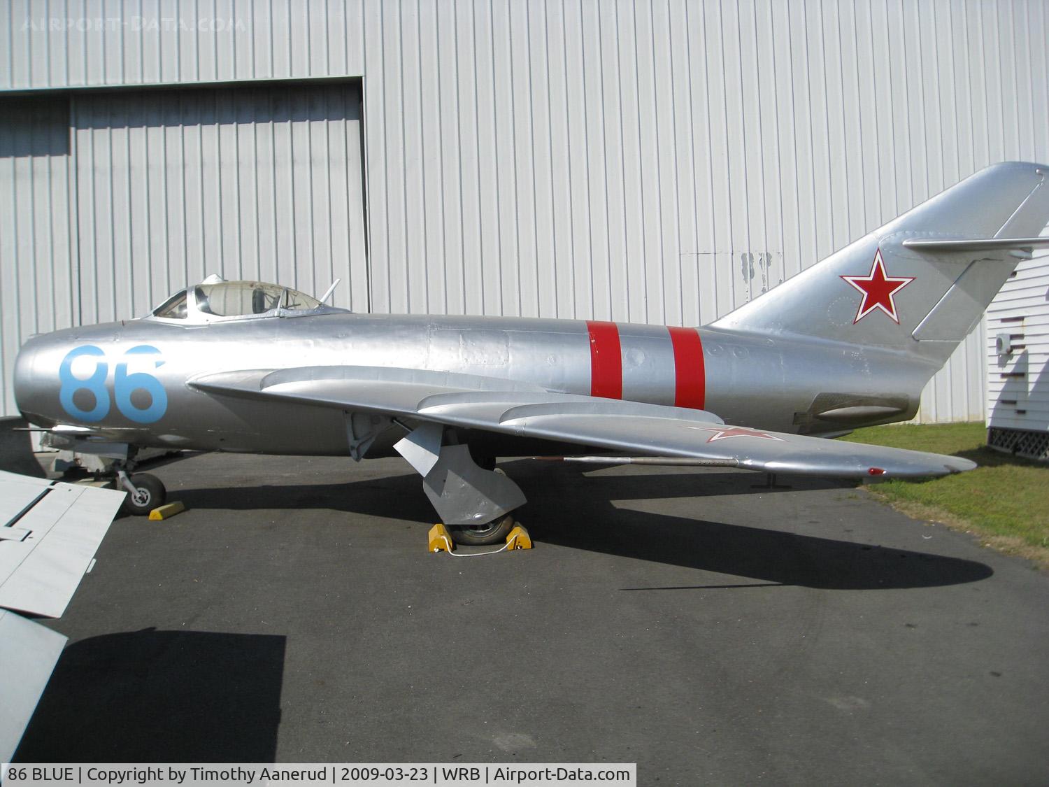 86 BLUE, Mikoyan-Gurevich MiG-17A C/N 53550580, MiG-17, serial 540713, Museum of Aviation, Robins AFB