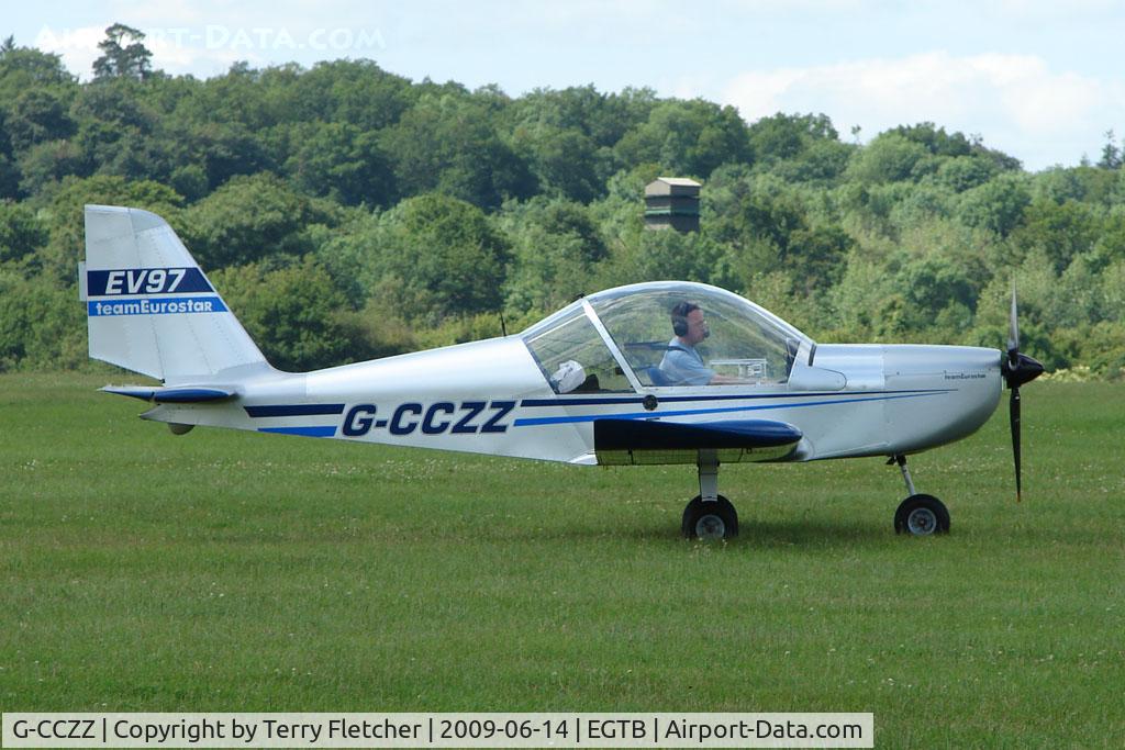 G-CCZZ, 2004 Aerotechnik EV-97 Eurostar C/N PFA 315-14158, Visitor to 2009 AeroExpo at Wycombe Air Park