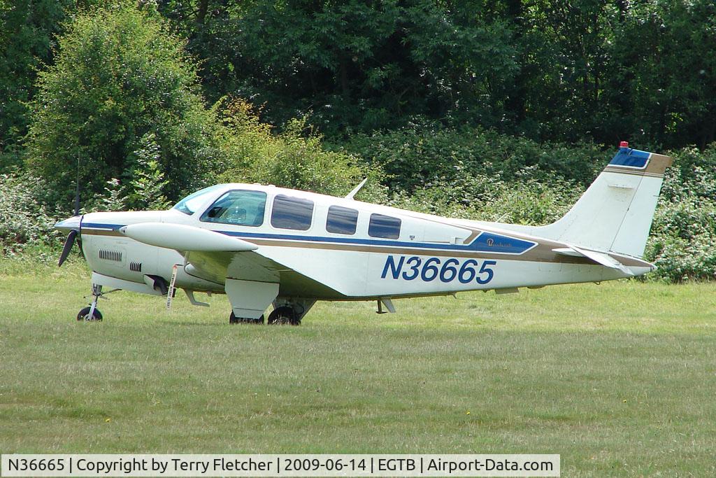 N36665, 1980 Beech A36 Bonanza 36 C/N E-1696, Visitor to 2009 AeroExpo at Wycombe Air Park