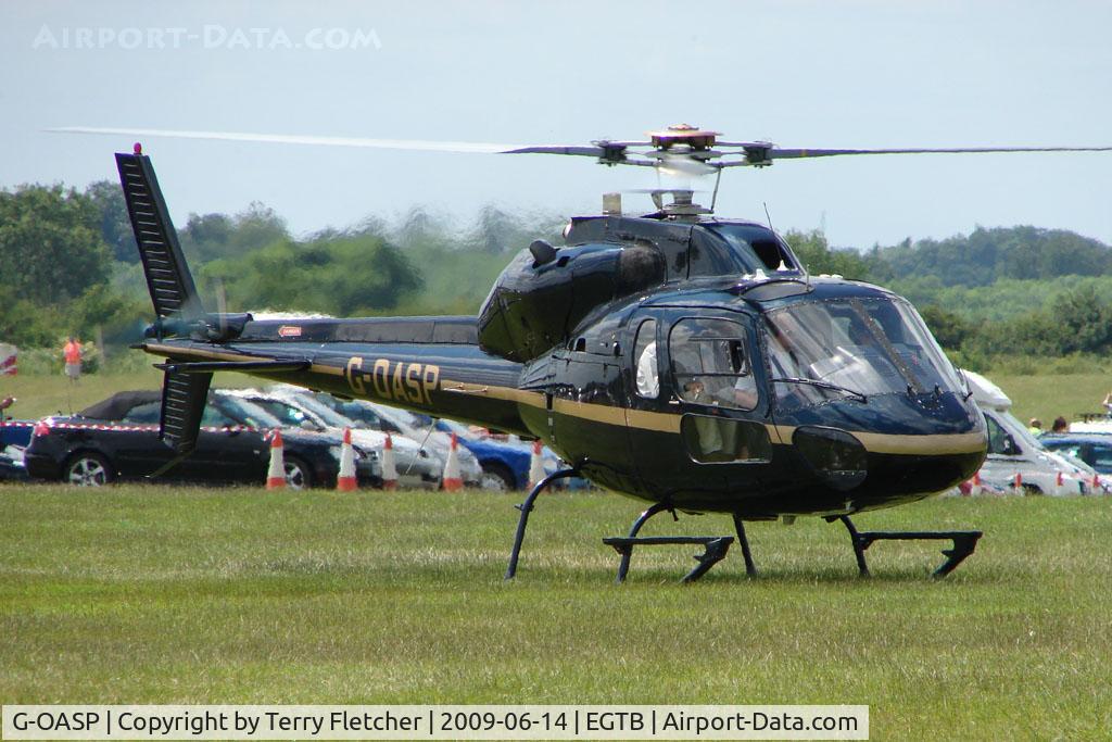 G-OASP, 1991 Aerospatiale AS-355F-2 Ecureuil 2 C/N 5479, Visitor to 2009 AeroExpo at Wycombe Air Park