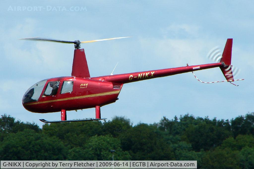 G-NIKX, 2008 Robinson R44 Raven II C/N 12306, Visitor to 2009 AeroExpo at Wycombe Air Park