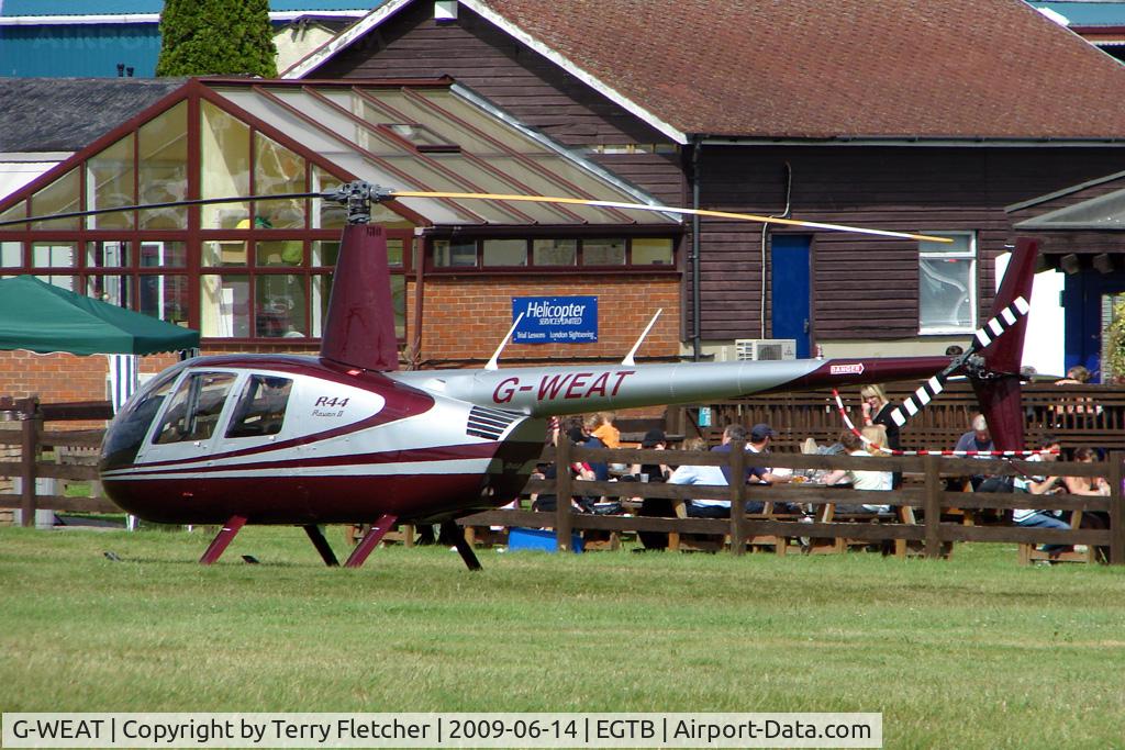 G-WEAT, 2009 Robinson R44 Raven II C/N 12722, Visitor to 2009 AeroExpo at Wycombe Air Park