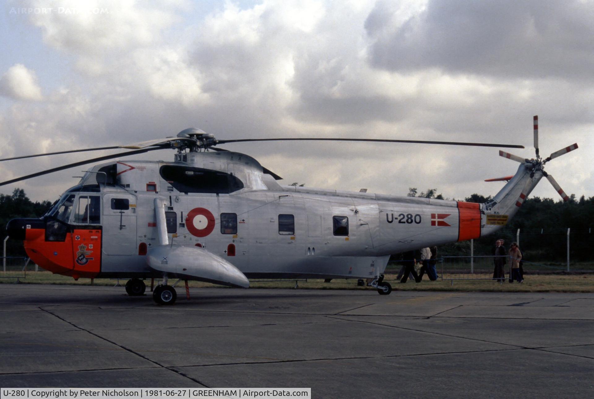 U-280, 1965 Sikorsky S-61A C/N 61280, S-61A Sea King of Esk 722 Royal Danish Air Force at the 1981 Intnl Air Tattoo at RAF Greenham Common.