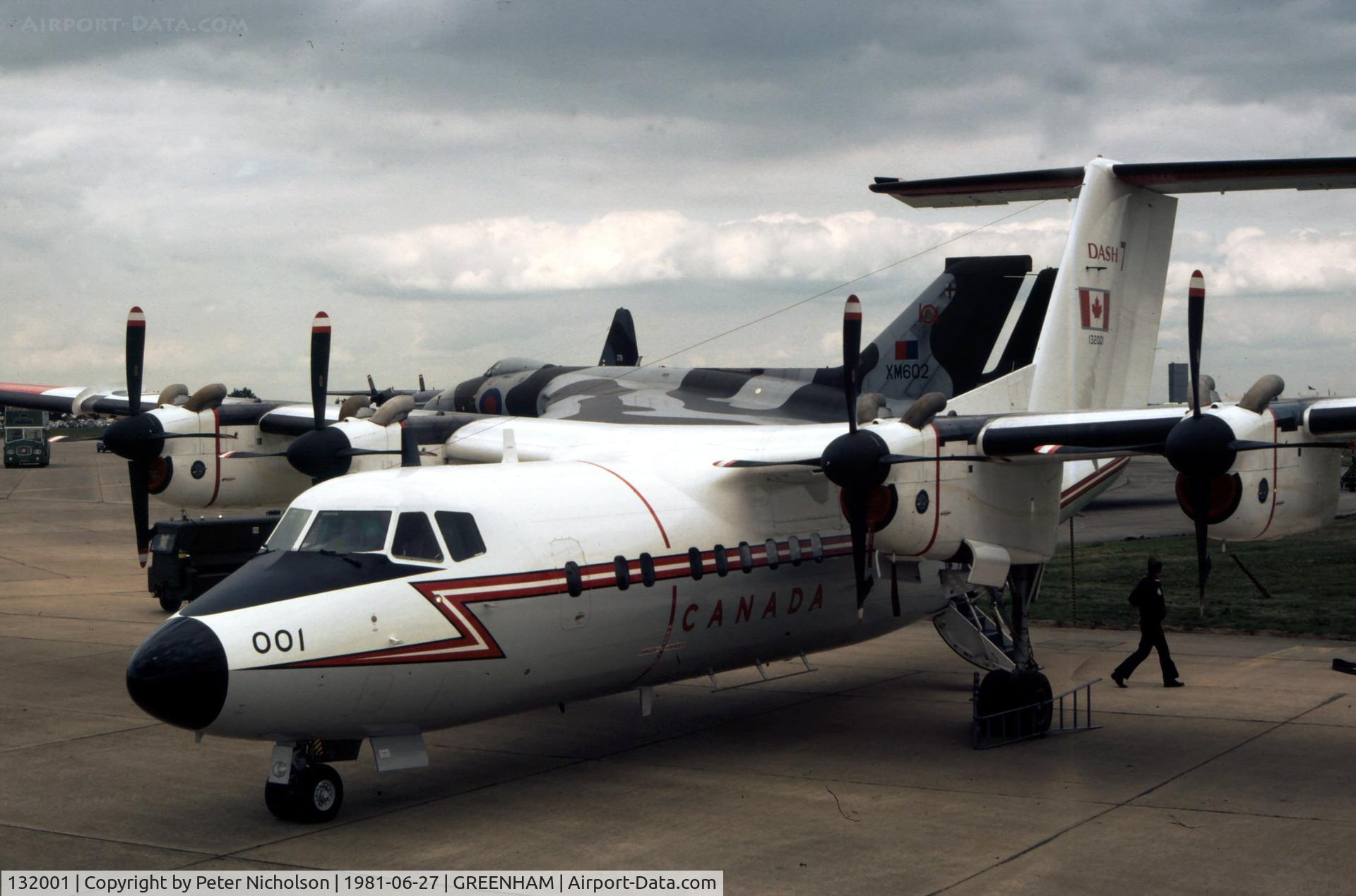 132001, 1979 De Havilland Canada CC-132 Dash 7 (DHC-7) C/N 8, Another view of the 412 Squadron Dash Seven displayed at the 1981 Intnl Air Tattoo at RAF Greenham Common.