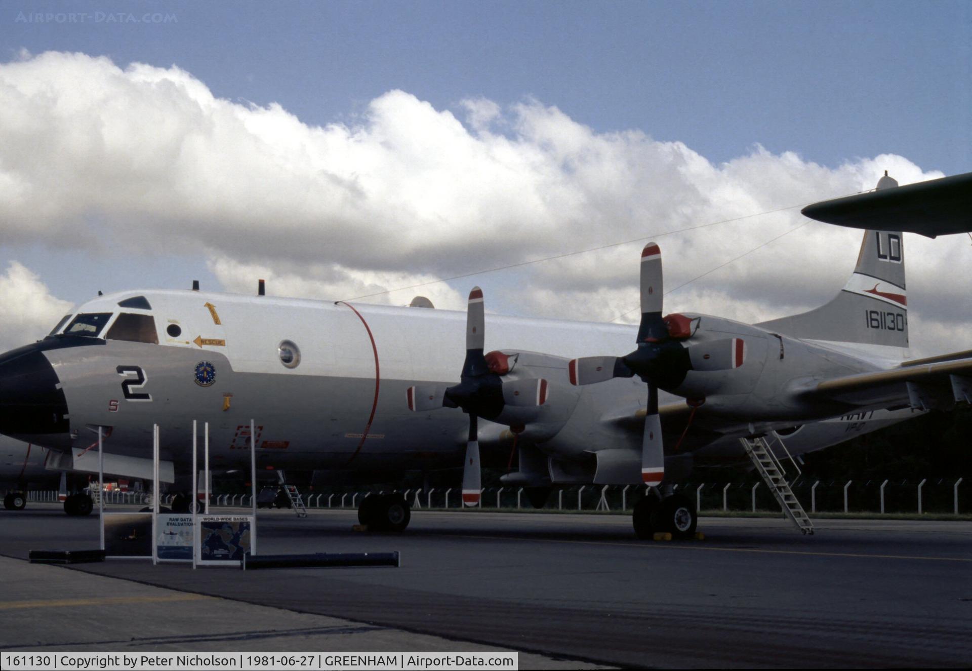 161130, Lockheed P-3C Orion C/N 285A-5718, P-3C Orion of Patrol Squadron VP-10 on display at the 1981 Intnl Air Tattoo at RAF Greenham Common.