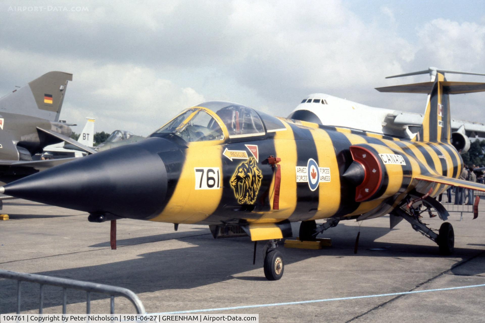 104761, Canadair CF-104 Starfighter C/N 683A-1061, CF-104 Starfighter of 439 Squadron 1 Canadian Air Group at the 1981 Intnl Air Tattoo at RAF Greenham Common.