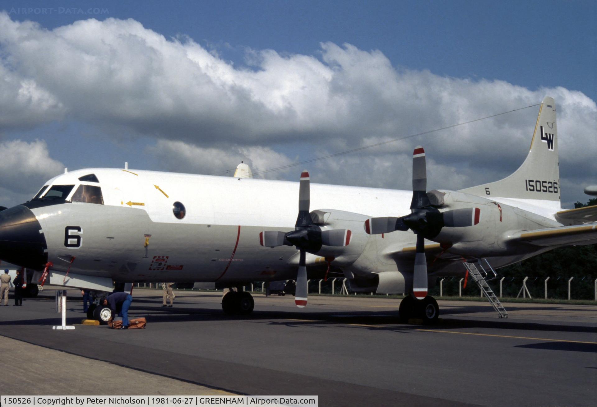 150526, Lockheed P-3A Orion C/N 185-5052, P-3A Orion of Patrol Squadron VP-68 at the 1981 Intnl Air Tattoo at RAF Greenham Common.