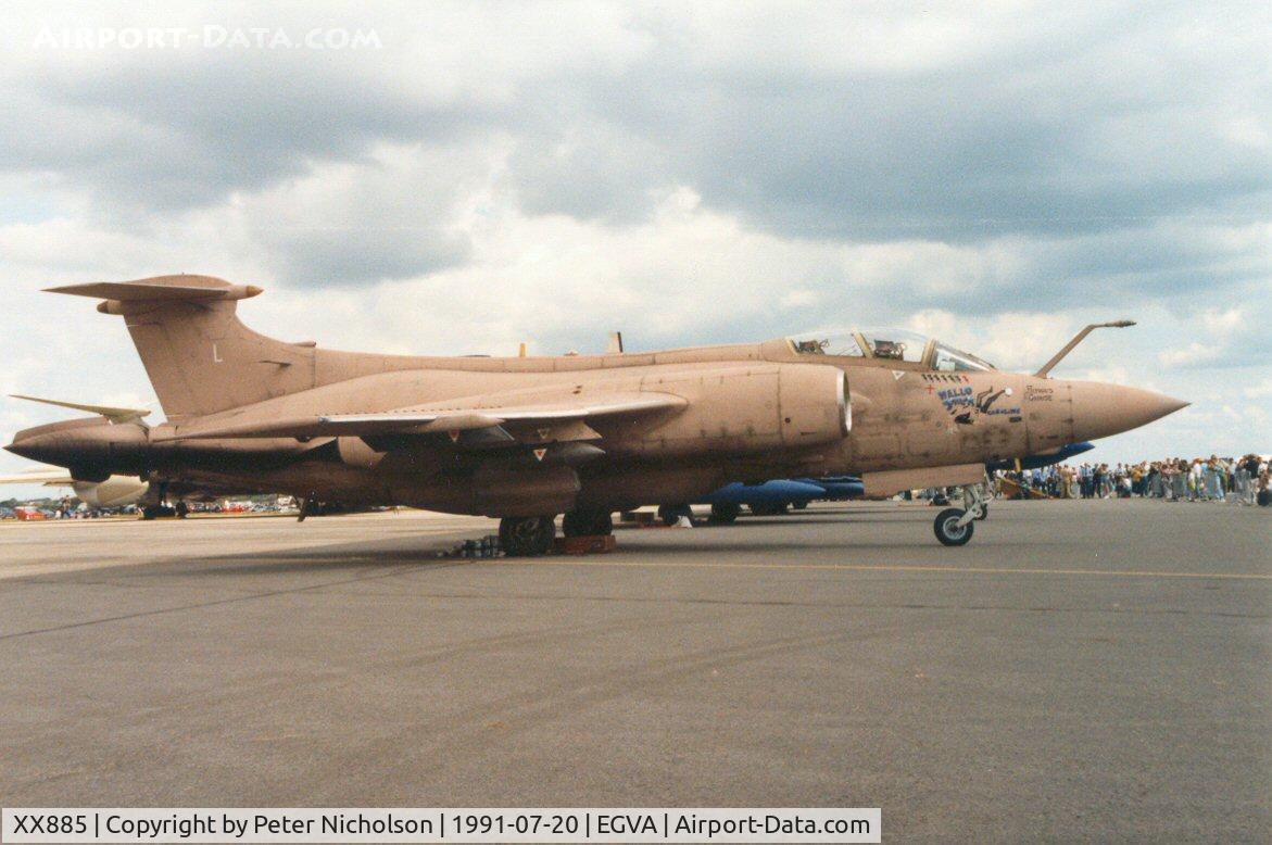 XX885, 1974 Hawker Siddeley Buccaneer S.2B C/N B3-01-73, Buccaneer S.2B of 12 Squadron in the static park at the 1991 Intnl Air Tattoo at RAF Fairford.