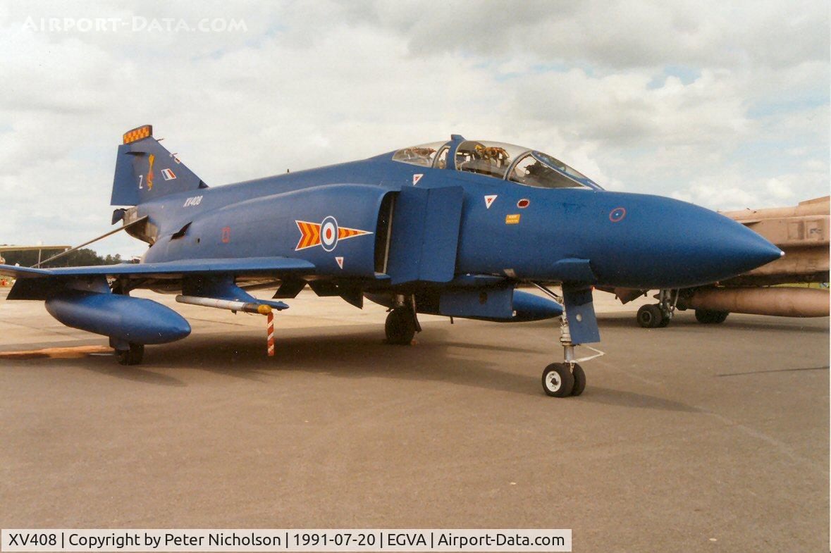 XV408, 1968 McDonnell Douglas Phantom FGR2 C/N 2946, Another view of the 92 Squadron Phantom FGR.2 on display at the 1991 Intnl Air Tattoo at RAF Fairford.