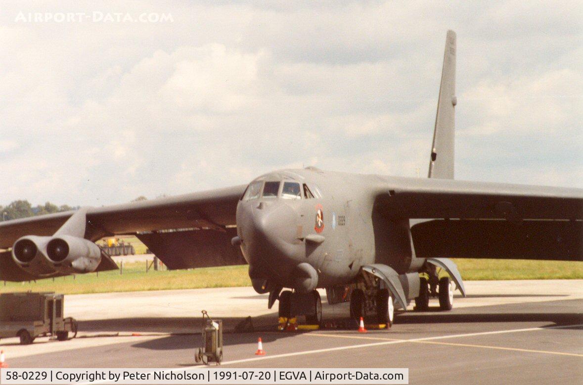58-0229, 1958 Boeing B-52G Stratofortress C/N 464297, Another view of the 97th Bomb Wing Stratofortress at the 1991 Intnl Air Tattoo at RAF Fairford.