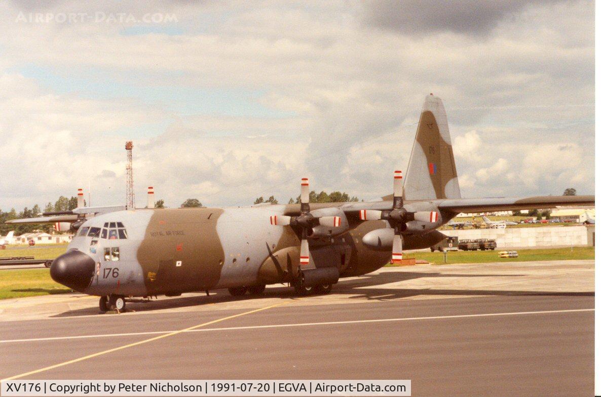 XV176, 1966 Lockheed C-130K Hercules C.3 C/N 382-4169, Hercules C.3, callsign Gold 70, of the Lyneham Transport Wing on display at the 1991 Intnl Air Tattoo at RAF Fairford.