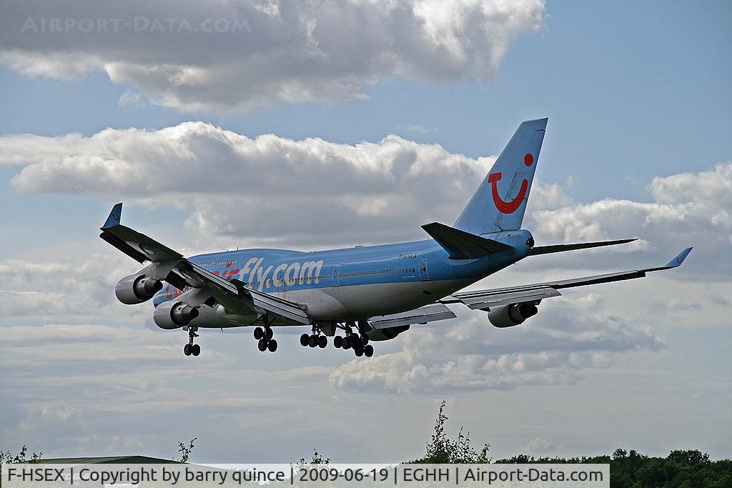 F-HSEX, 1993 Boeing 747-422 C/N 26878, 1st 747-400 to land at Bournemouth