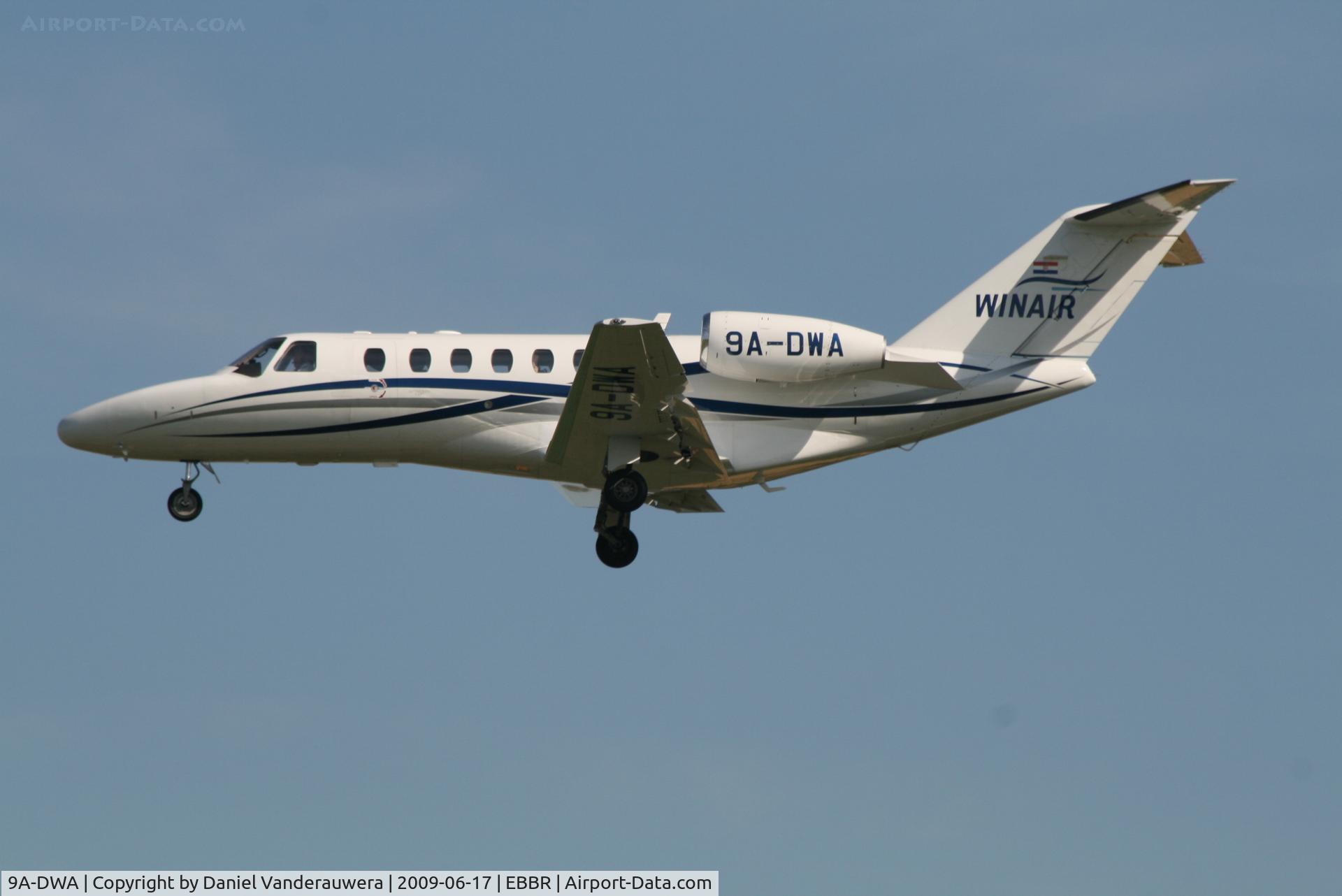 9A-DWA, 2008 Cessna 525A CitationJet CJ2+ C/N 525A-0412, Arriving to rwy 25L