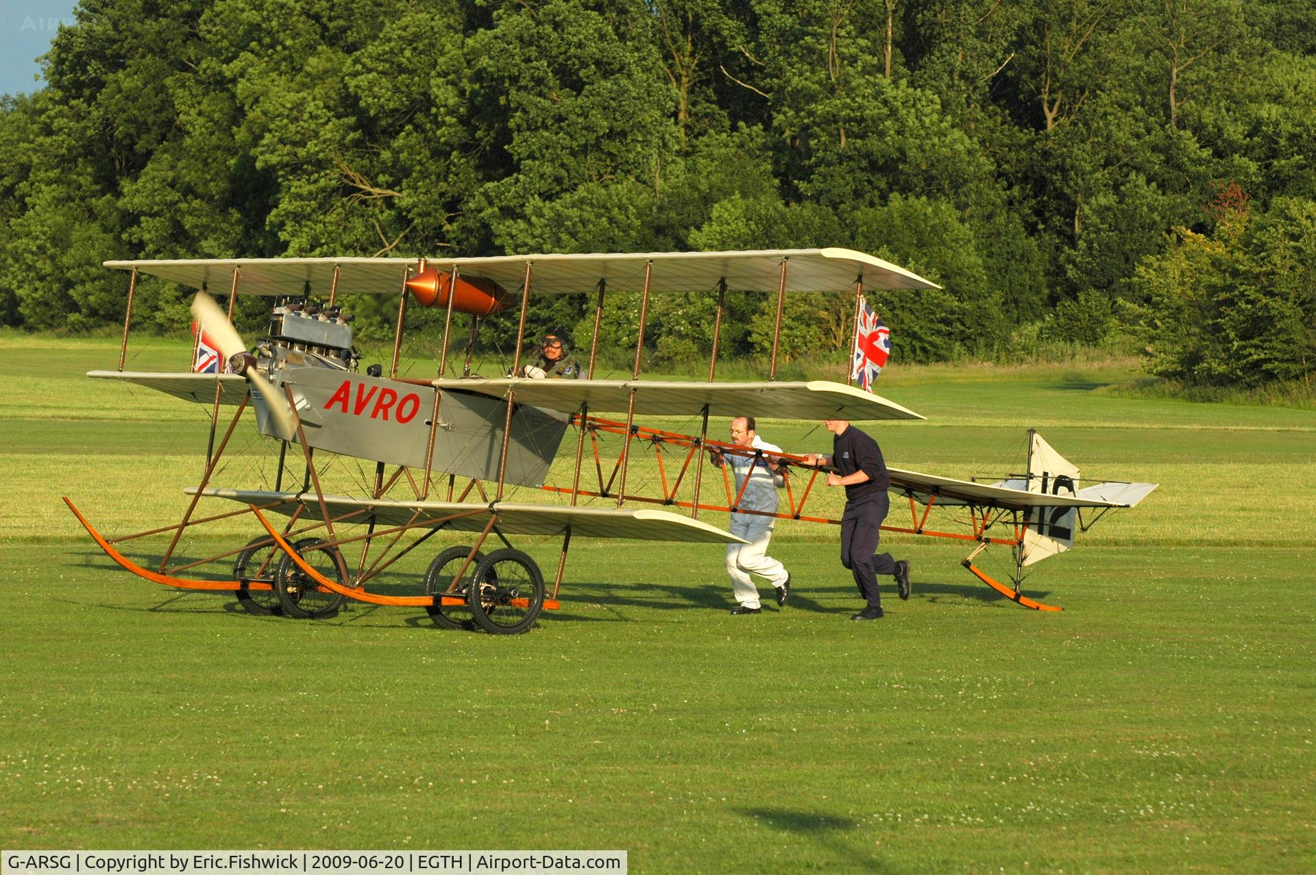 G-ARSG, 1964 Avro Roe Triplane Type IV replica C/N TRI.1, 4. G-ARSG at Shuttleworth Collection Evening Air Display