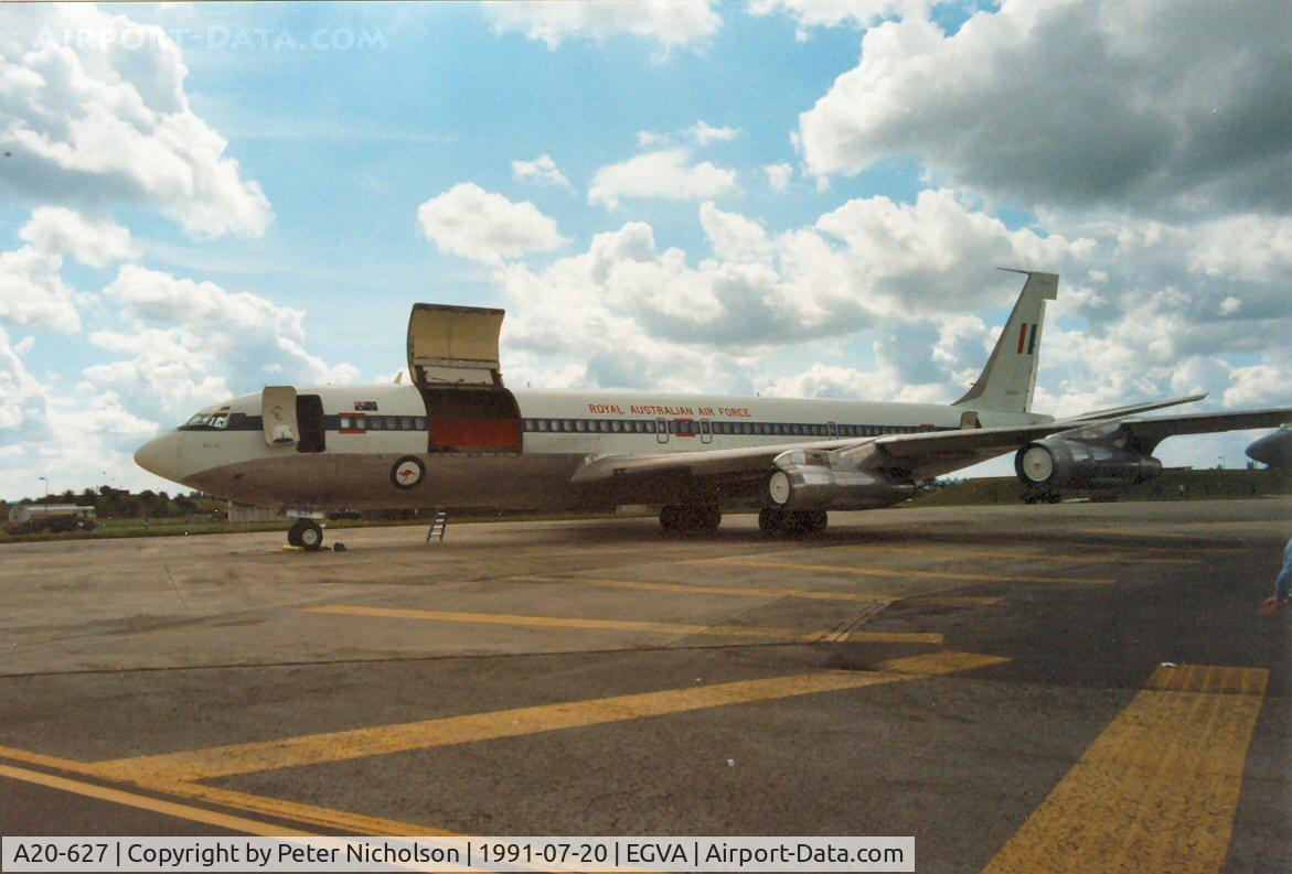 A20-627, 1968 Boeing 707-338C C/N 19627, Boeing 707-338C of 33 Squadron Royal Australian Air Force at the 1991 Intnl Air Tattoo at RAF Fairford.