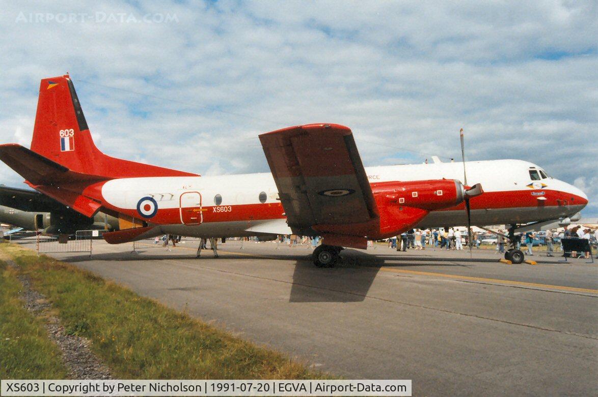 XS603, 1966 Hawker Siddeley HS-780 Andover E.3 C/N Set 10, Andover E.3 of 115 Squadron on display at the 1991 Intnl Air Tattoo at RAF Fairford.