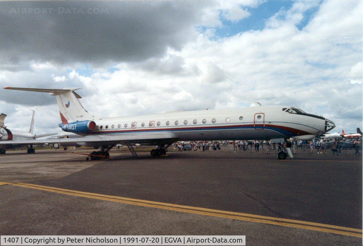 1407, 1971 Tupolev Tu-134 C/N 1351407, Tupolev Tu-134 Crusty of Czech Air Force's 1 Transport Regiment on display at the 1991 Intnl Air Tattoo at RAF Fairford.