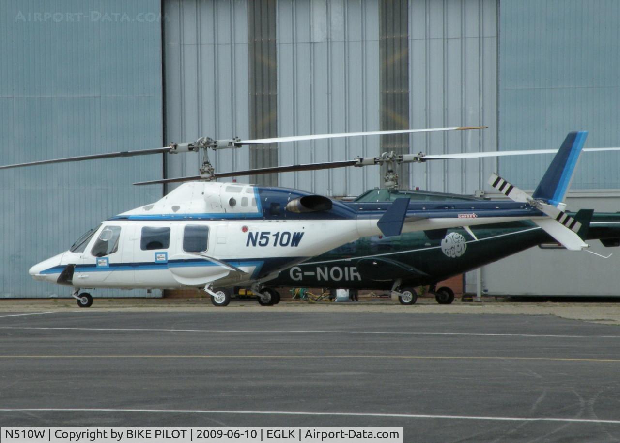 N510W, 1983 Bell 222B C/N 47133, N510W OUTSIDE THE PREMIAIR HANGERS WITH G-NOIR BEHIND