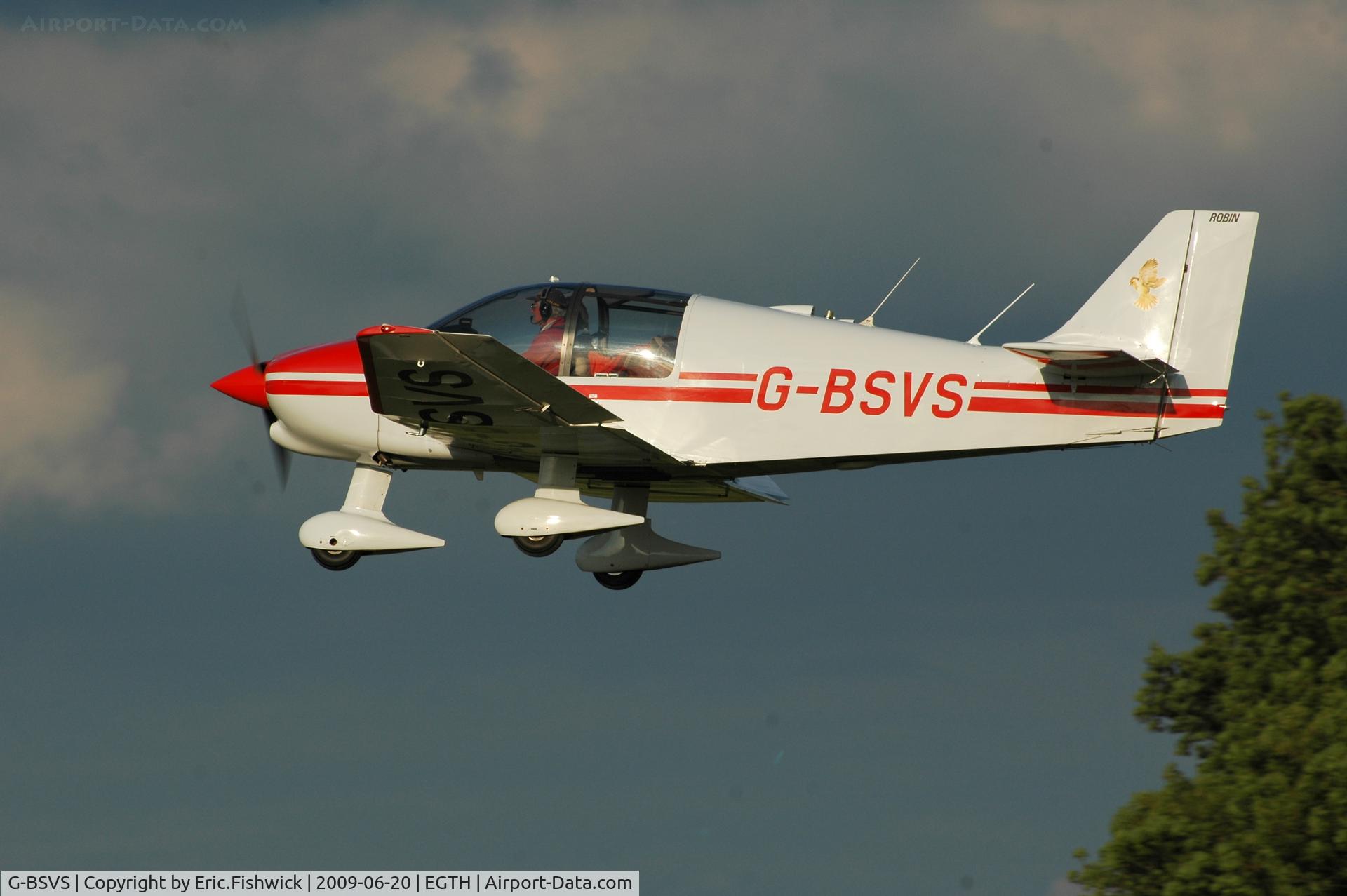 G-BSVS, 1990 Robin DR-400-100 Cadet Cadet C/N 2017, 41. G-BSVS departing Shuttleworth Collection Evening Air Display, June 2009.