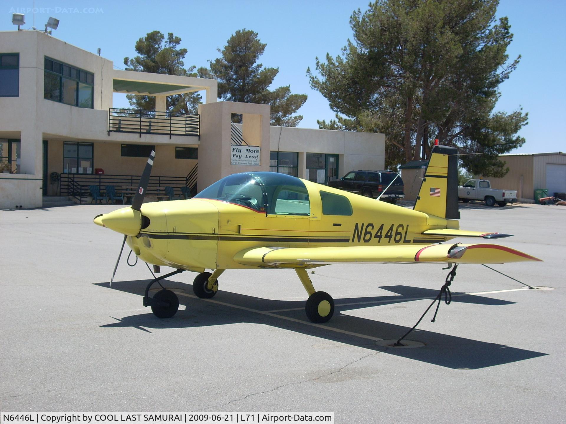 N6446L, 1972 American Aviation AA-1A Trainer C/N AA1A-0446, Cal City Transient Parking