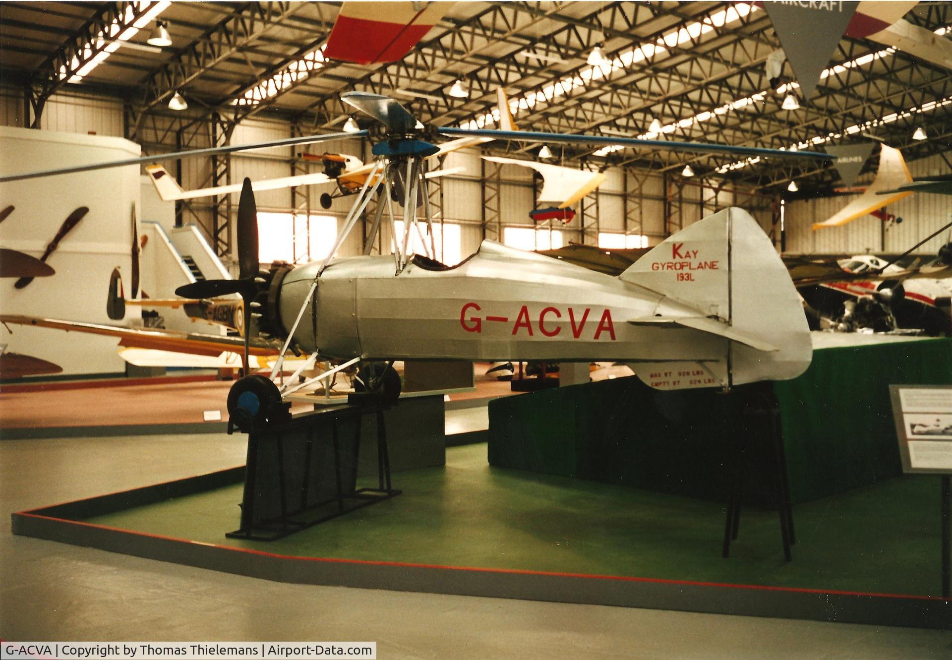 G-ACVA, 1935 Oddie Bradbury And Cull Ltd KAY GYROPLANE 33/1, c/n 1002, Preserved at the Museum of Flight