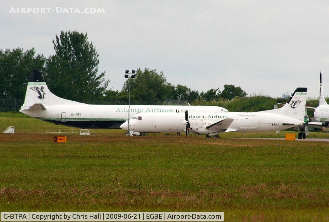 G-BTPA, 1988 British Aerospace ATP C/N 2007, Atlantic Airlines, with G-LOFE Lockheed L188C Electra